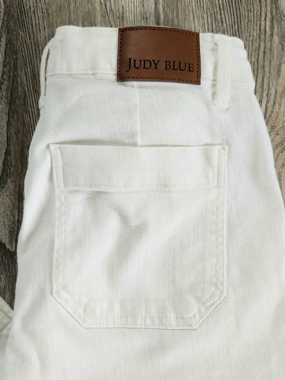 Judy Blue White Weekender Jean Utility Porkchop Pocket 5 27x30 Tie Waist Stretch - Picture 15 of 15